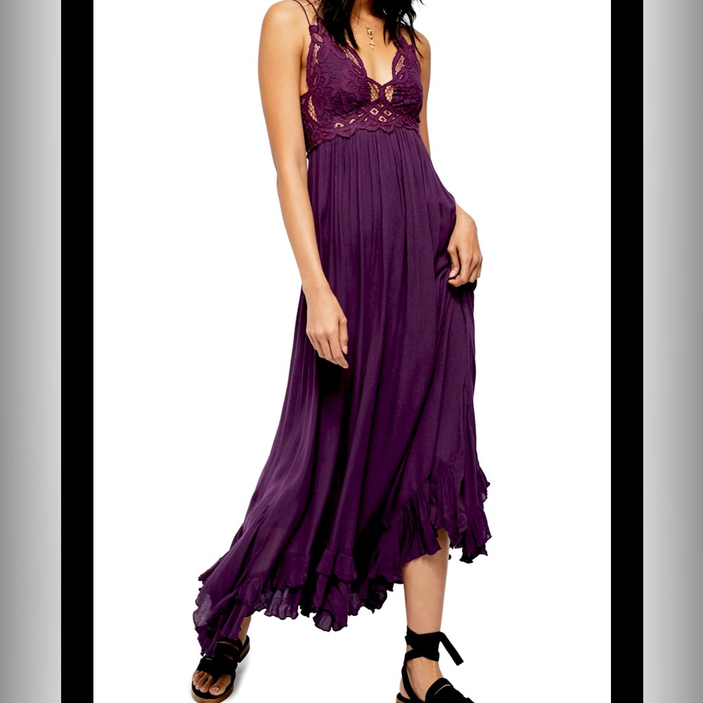 Free People Adella Maxi Slip Plum Xtra Large